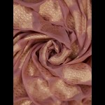 Жаккард  теплого розового цвета с золотистым узором