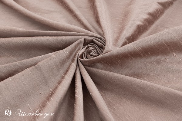 Бежево-розовый натуральный дикий шелк