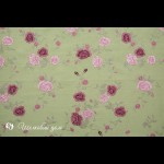 Зелёная вискоза ручной работы с вышивкой розы